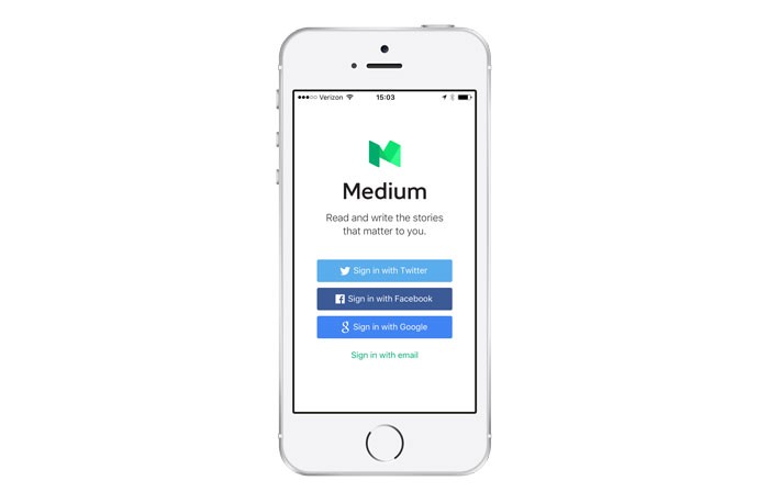 medium sign up screens