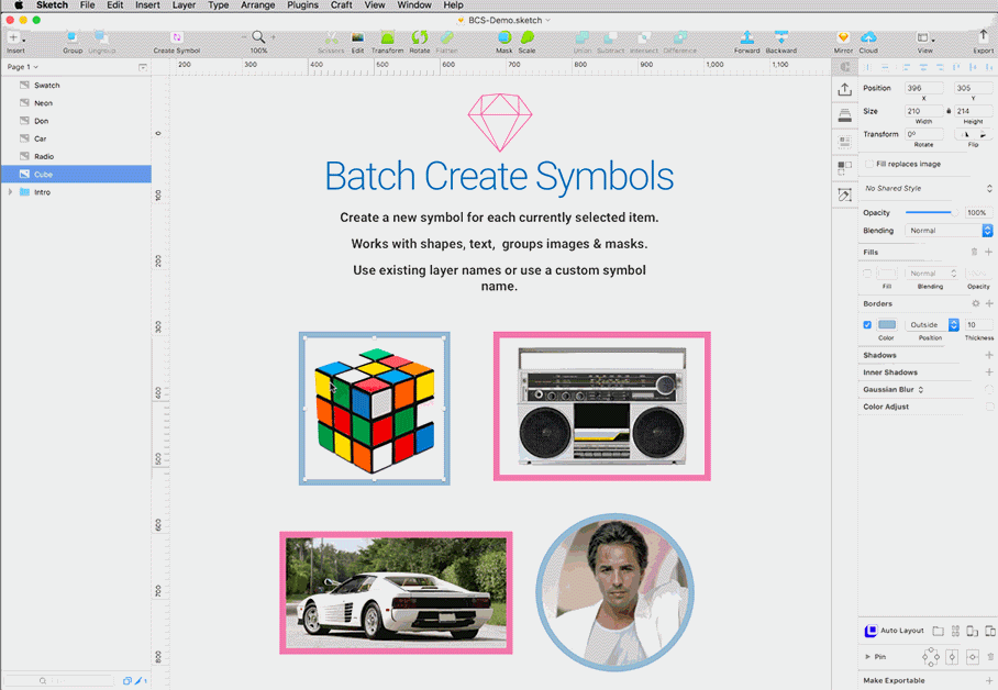 A plugin to create batch symbols in Sketch