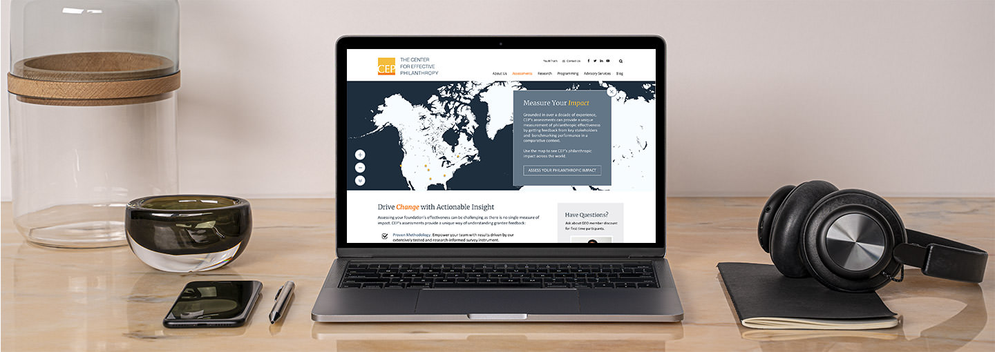 CEP website on a laptop screen