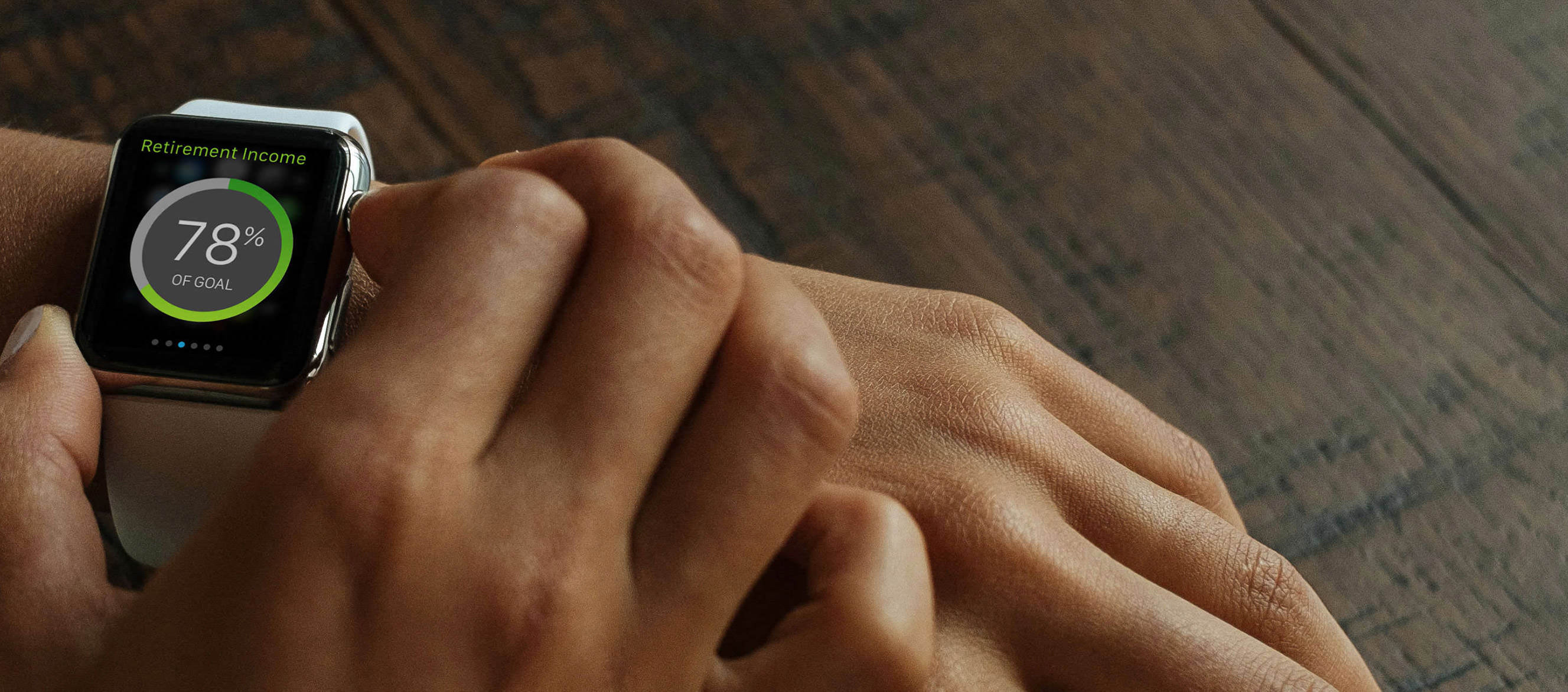 Photo of an Apple Watch with Empower Reitrement app.