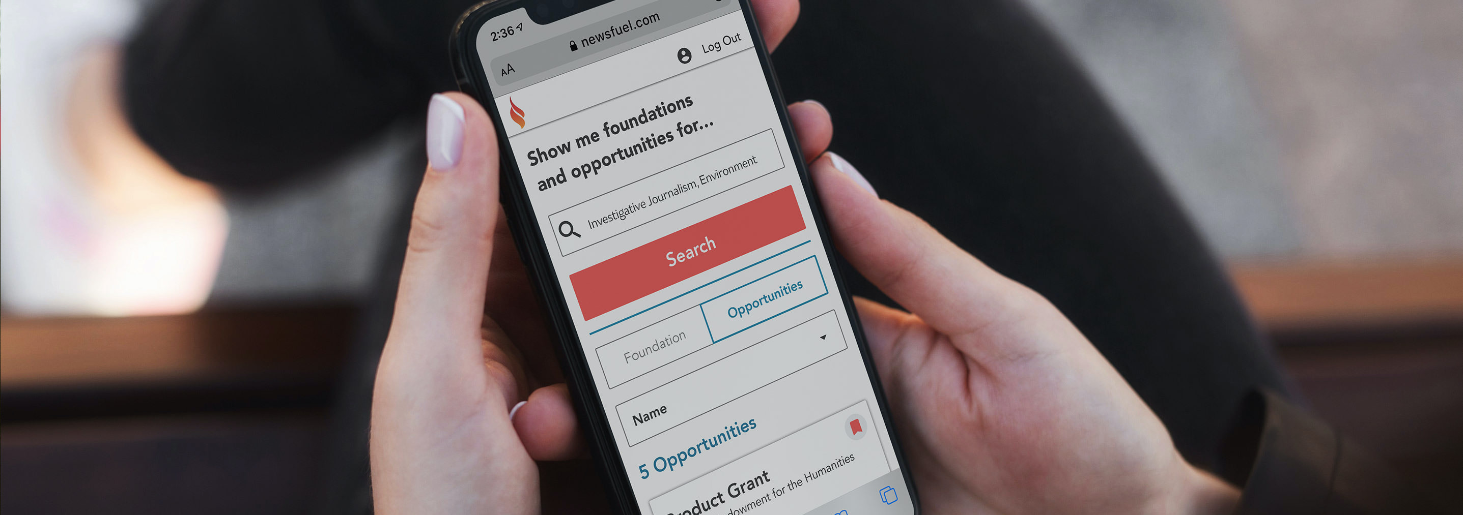 Newsfuel website on a mobile phone