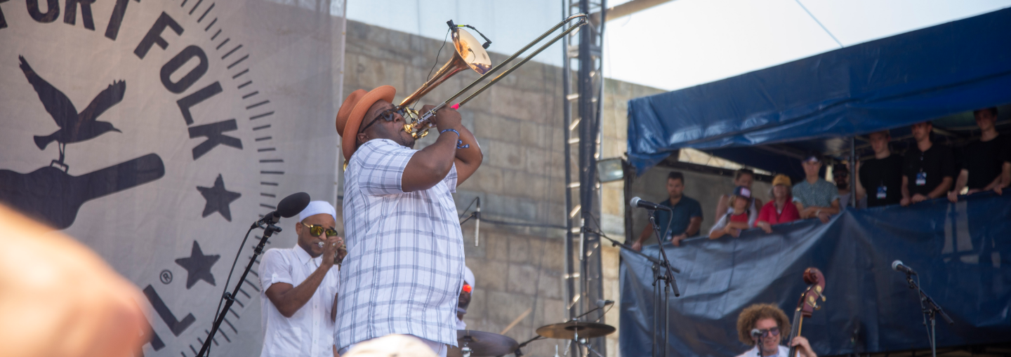 A performance
  at the festival