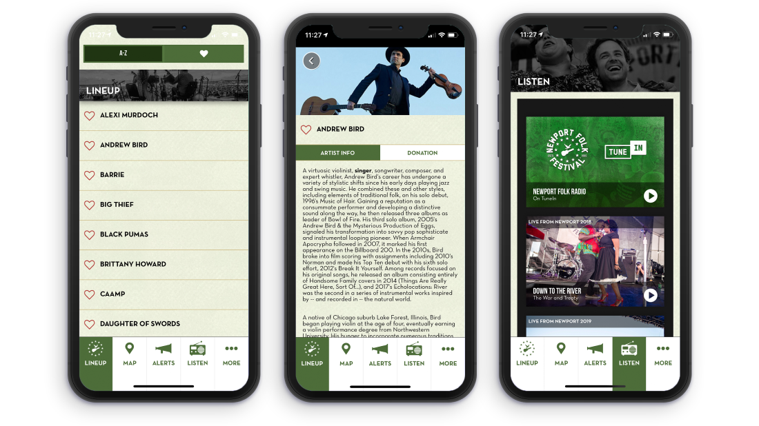 Newport Festival App on iPhone