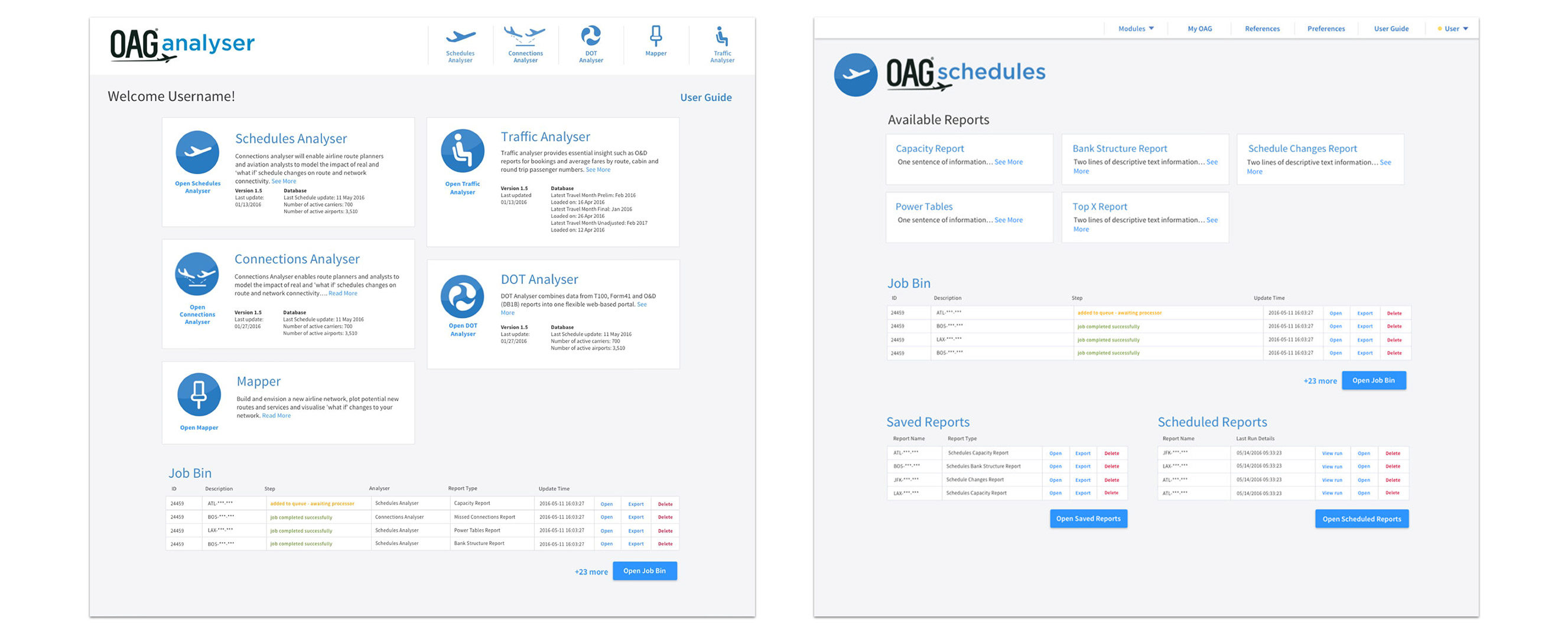 New homepage and scheduler designs