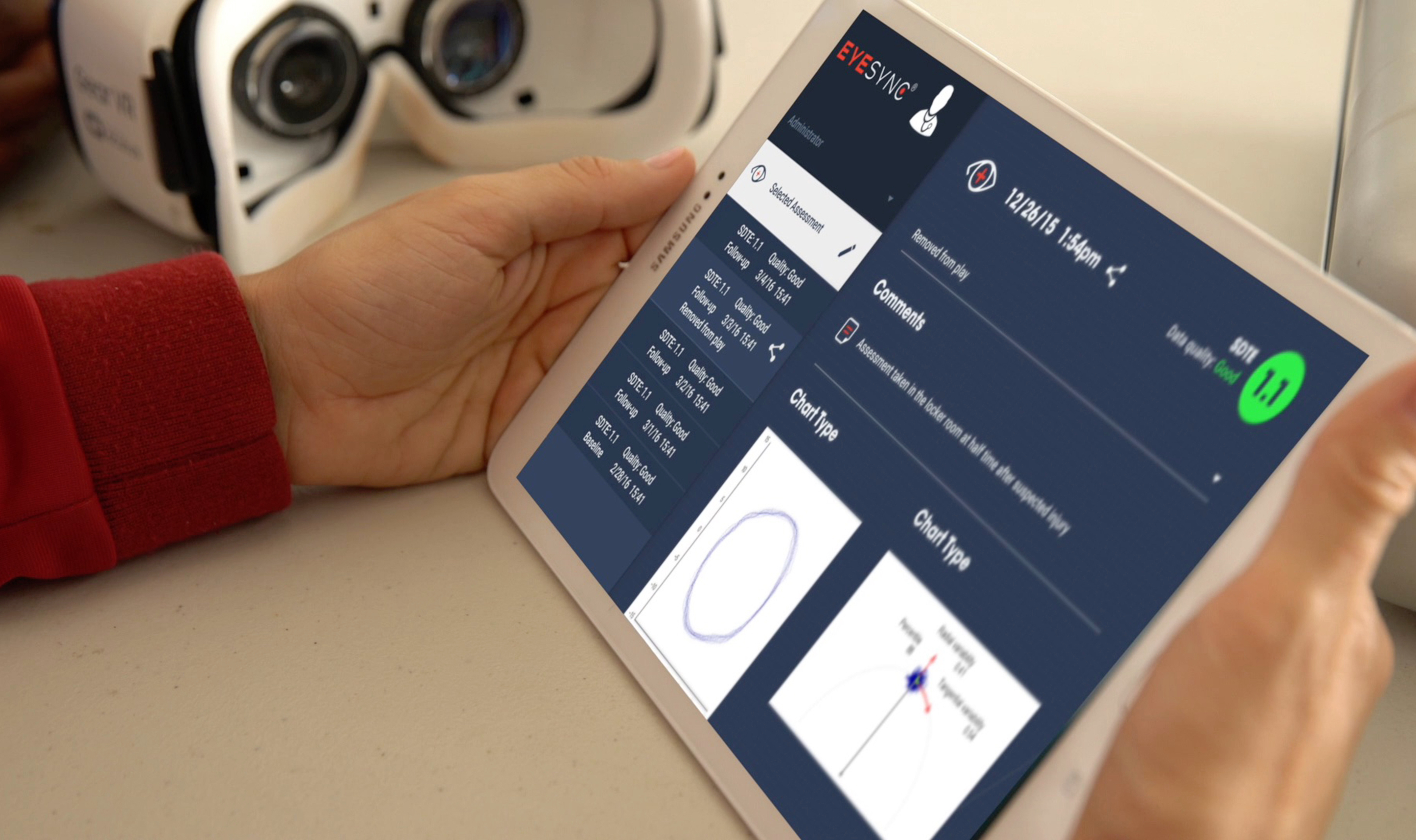 EYE-SYNC gear and tablet.